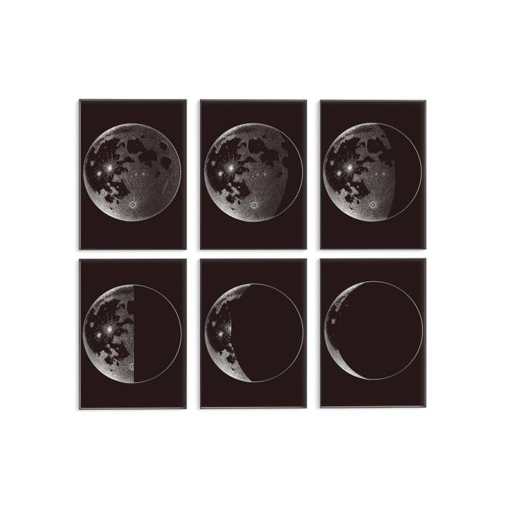 Impresiones en lámina Moon Phases - 6 impresiones para venta al por mayor de Cooper Calligraphy Art