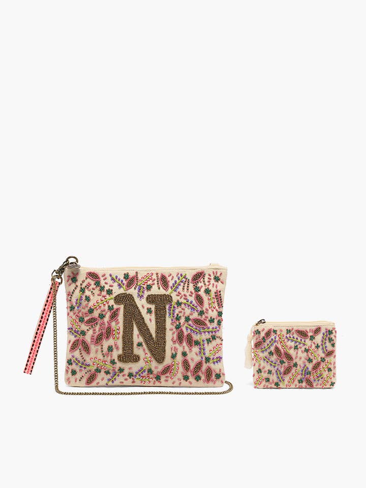 N Initial Verzierter Beutel mit Münzbeutel für den Großhandel von America & Beyond