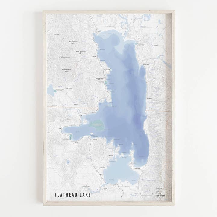 Flathead Lake Map for wholesale by North Fork Mapping