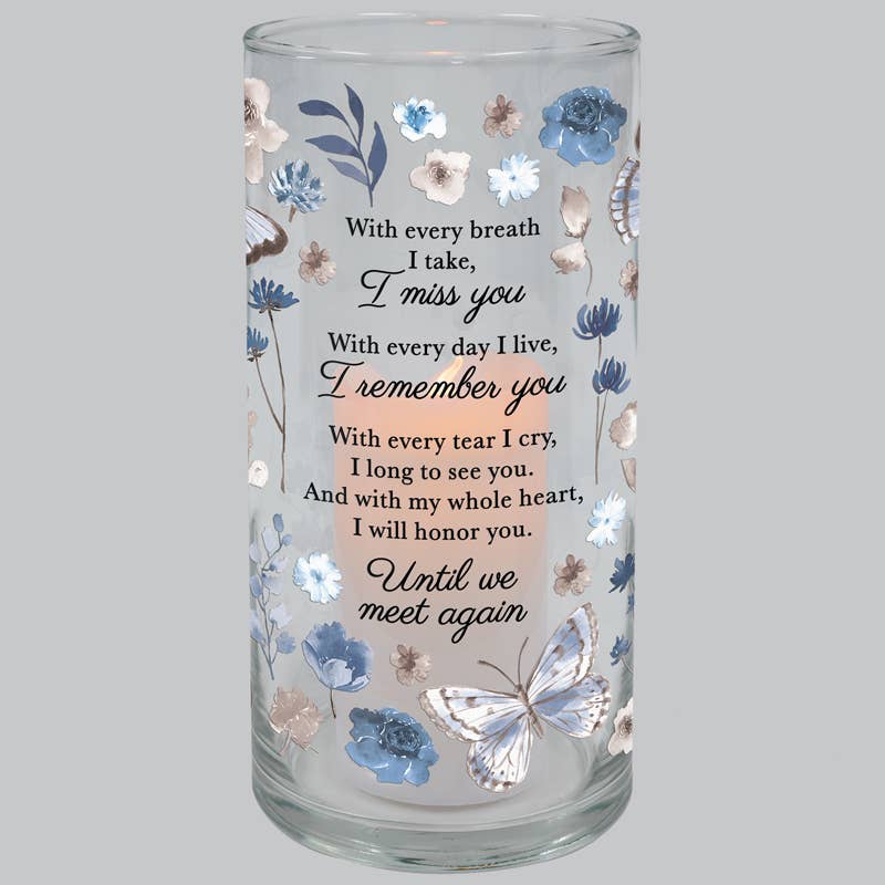 Gift & Garden by Carson - Wholesale Flameless Candle - "Until We Meet" Hurricane Candle0