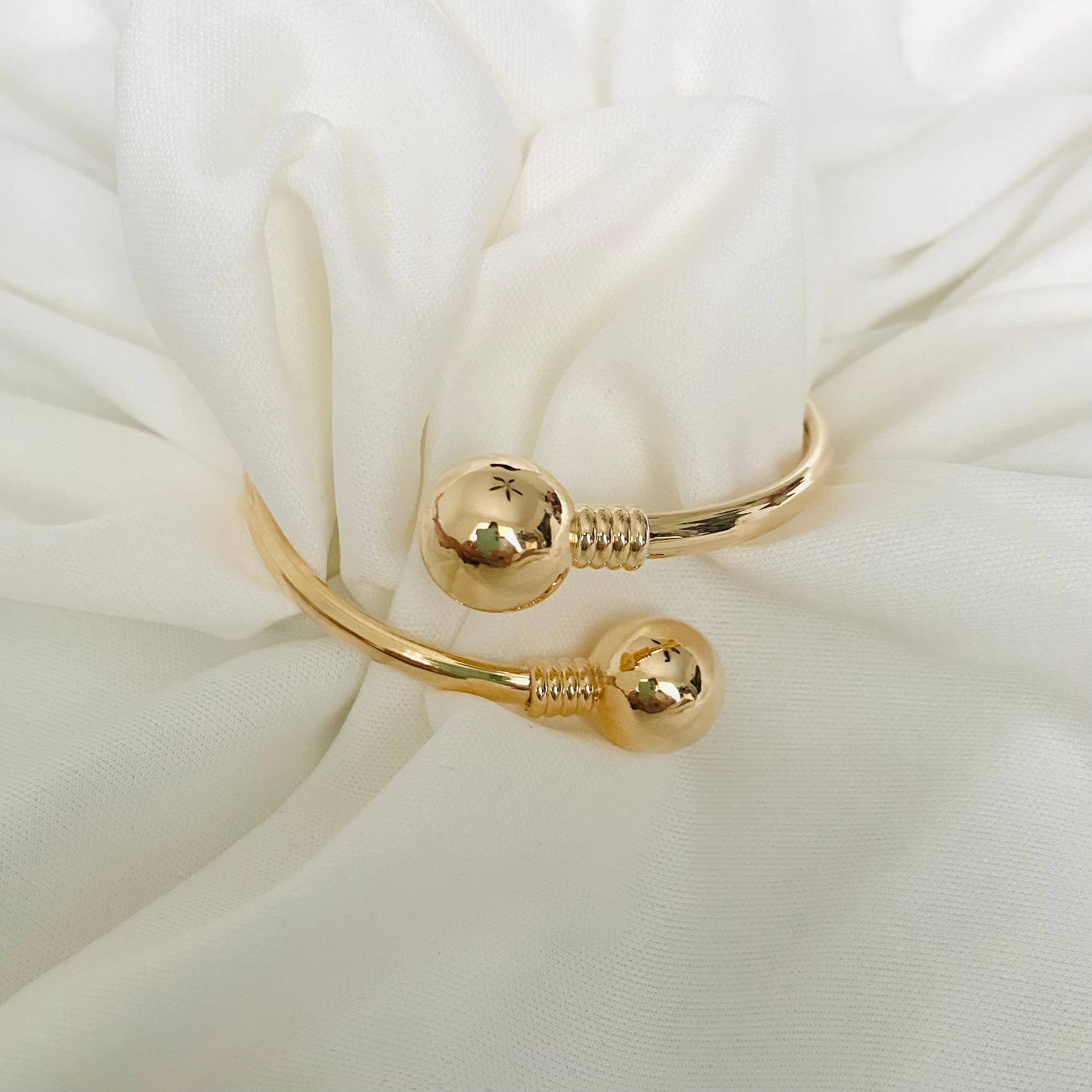 Housegoldjewelry – Engroshandel Manchetarmbånd – Dobbelt bolden armbånd, åben Cuff armbånd, bolden ende Cuff armbånd1