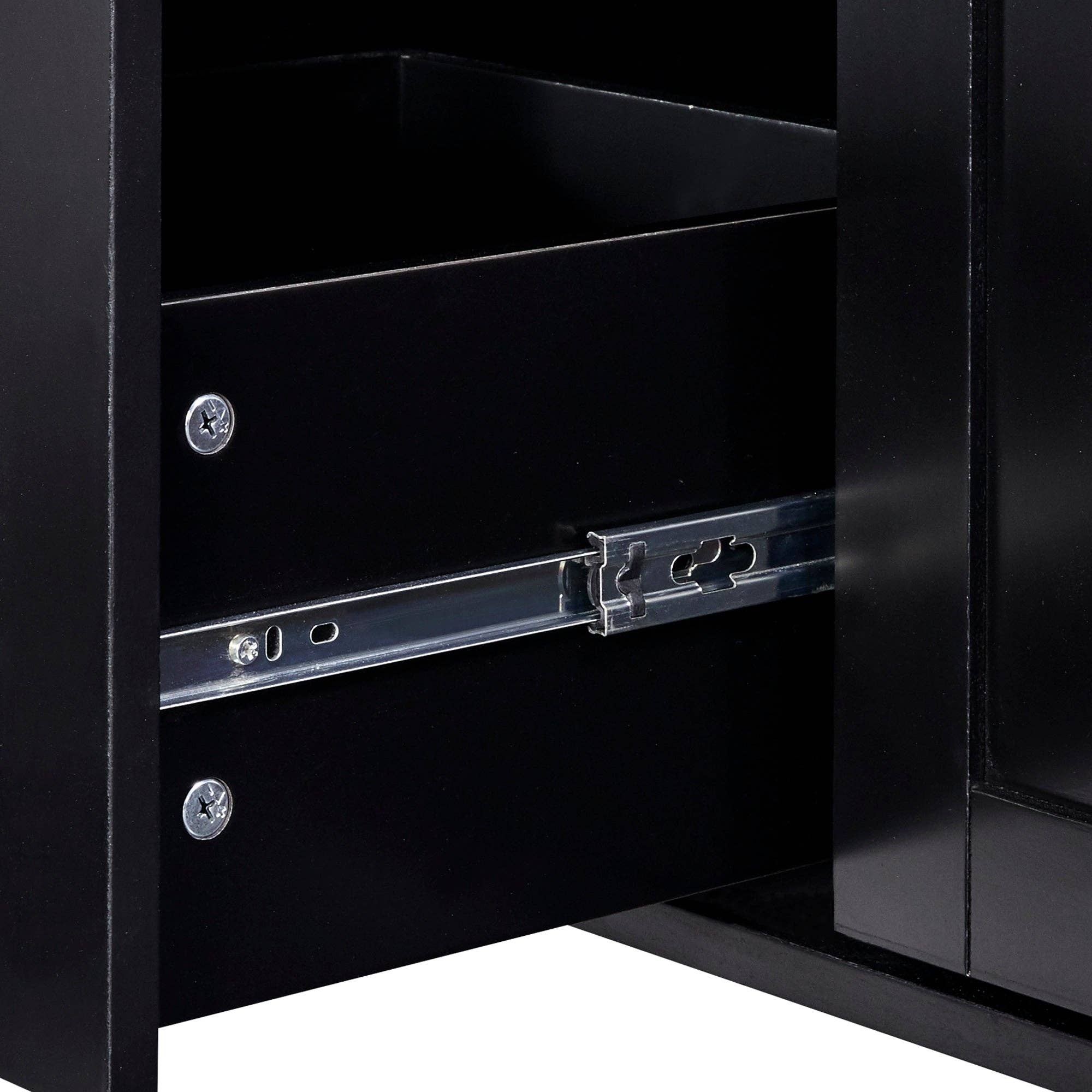 Orange County Decor - Wholesale Kitchen Storage/Organizer - K&K Rolling Kitchen Island With Storage, Kitchen Cart With Rubber Wood Top, 3 Drawer, 2 Slide Out Shelf And Internal Storage Rack, Kitchen Island On Wheels With Spice Rack & Tower Rack, Black Black16