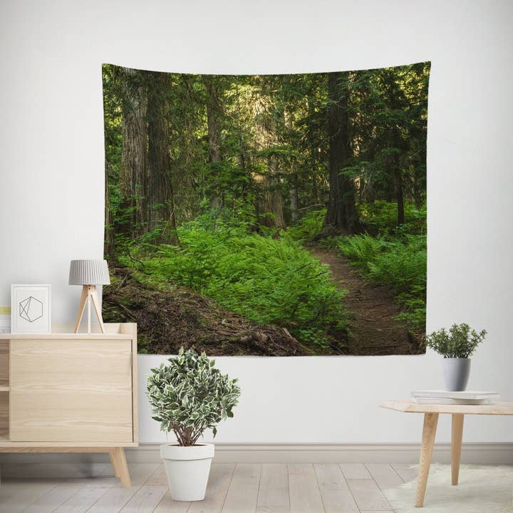 Pacific Northwest Vandresti Wall Tapestry, Cedar og Bregner for engroshandel hos lostkatphoto