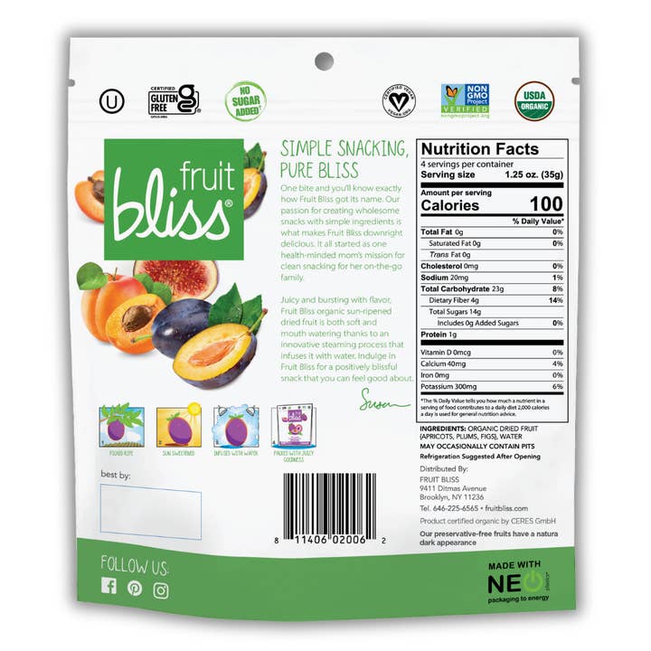Fruit Bliss - Wholesale Dried/Dehydrated Fruit - Organic Fruit Medley 5oz1