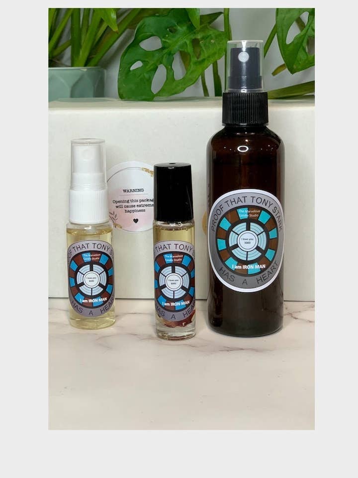 Sprays d'ambiance et Parfums Tony Stark pour la vente par Marvelous Candle Studio