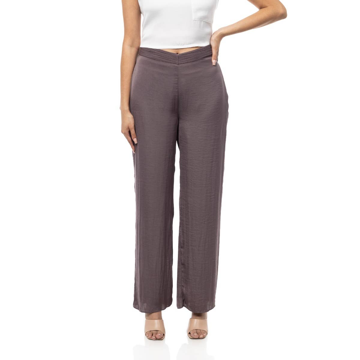 Naked Zebra Rack - Wholesale Pants - Women's - Ruched Waist Satin Pants18