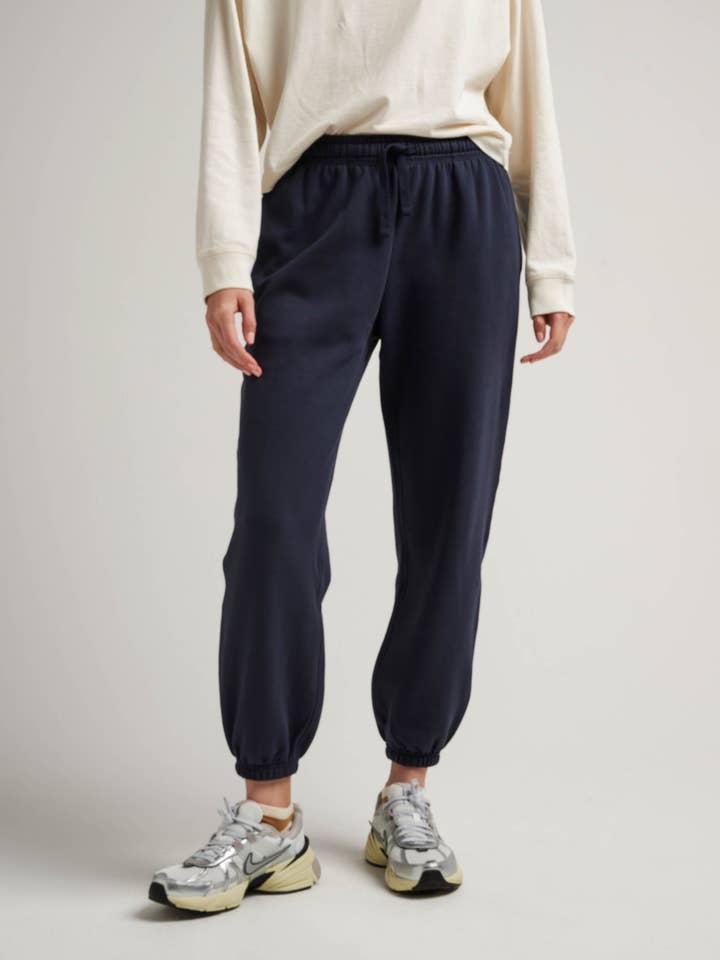 Womens Recycled Fleece Classic Sweatpant - Recycled Fleece - Blue Nights for wholesale by Andie + Richer Poorer
