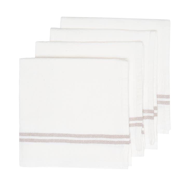 Vintage linnen servetten ivoor/grijs 20x20 stuks - Set van 4 voor wholesale door Caravan Home