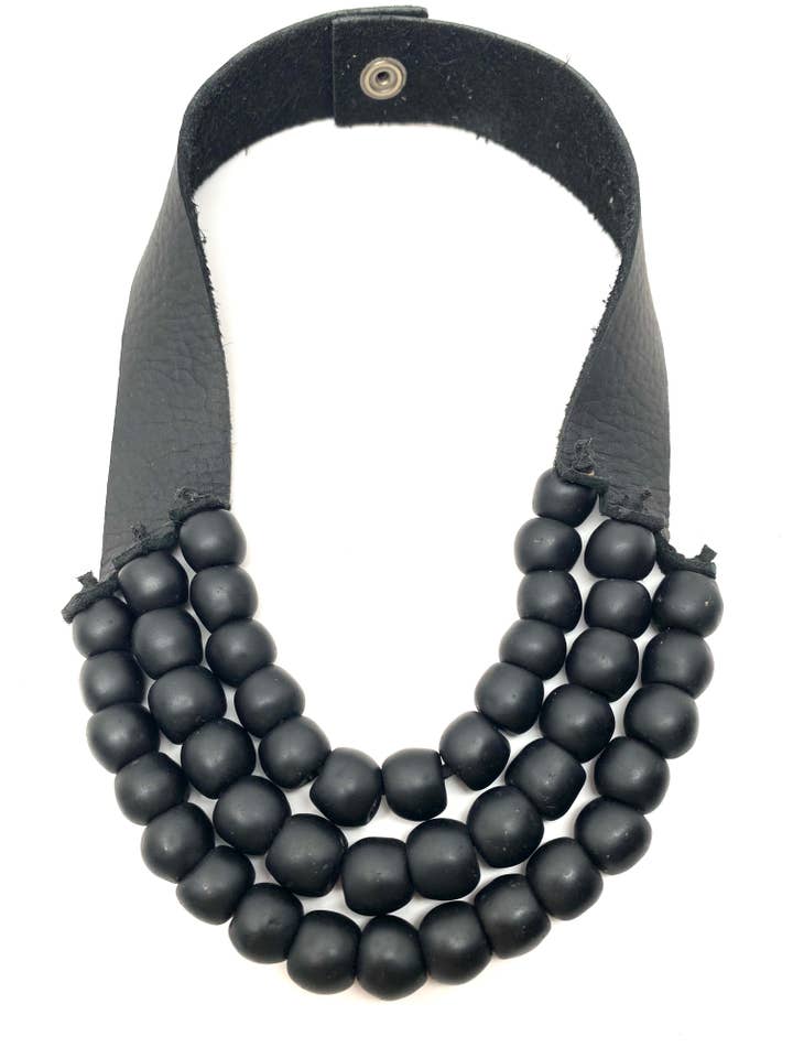 Krobo 3 Strand • Black for wholesale by Stephanie Leigh Jewelry