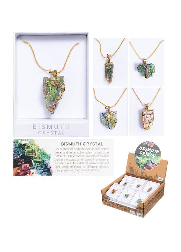 Puka Creations - Wholesale Pendant/Charm Necklace - Bismuth Crystal Wired Necklaces