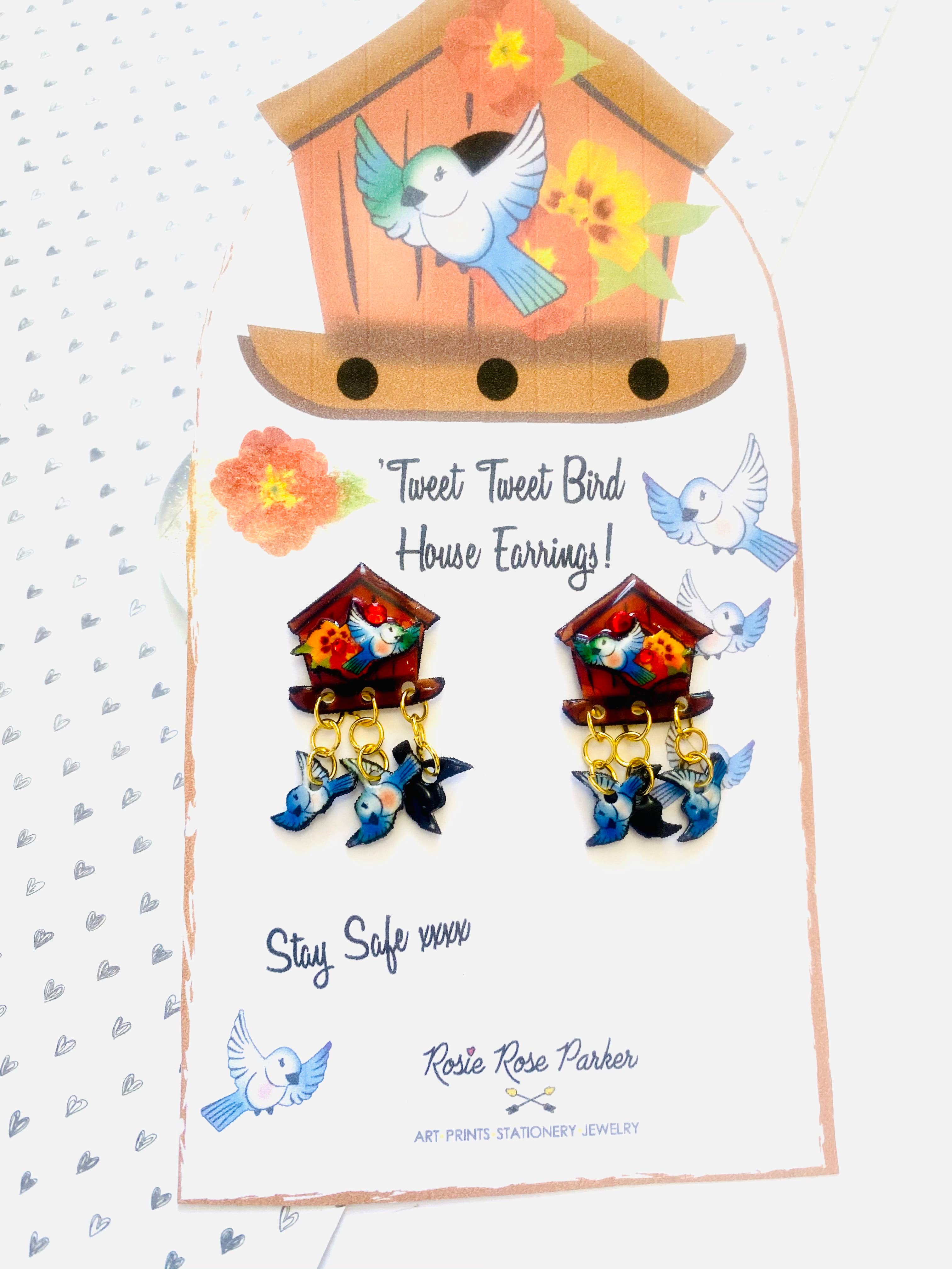 Rosie Rose Parker - Wholesale Dangle Earrings - retro bird house earring cluster earrings for women summer 7