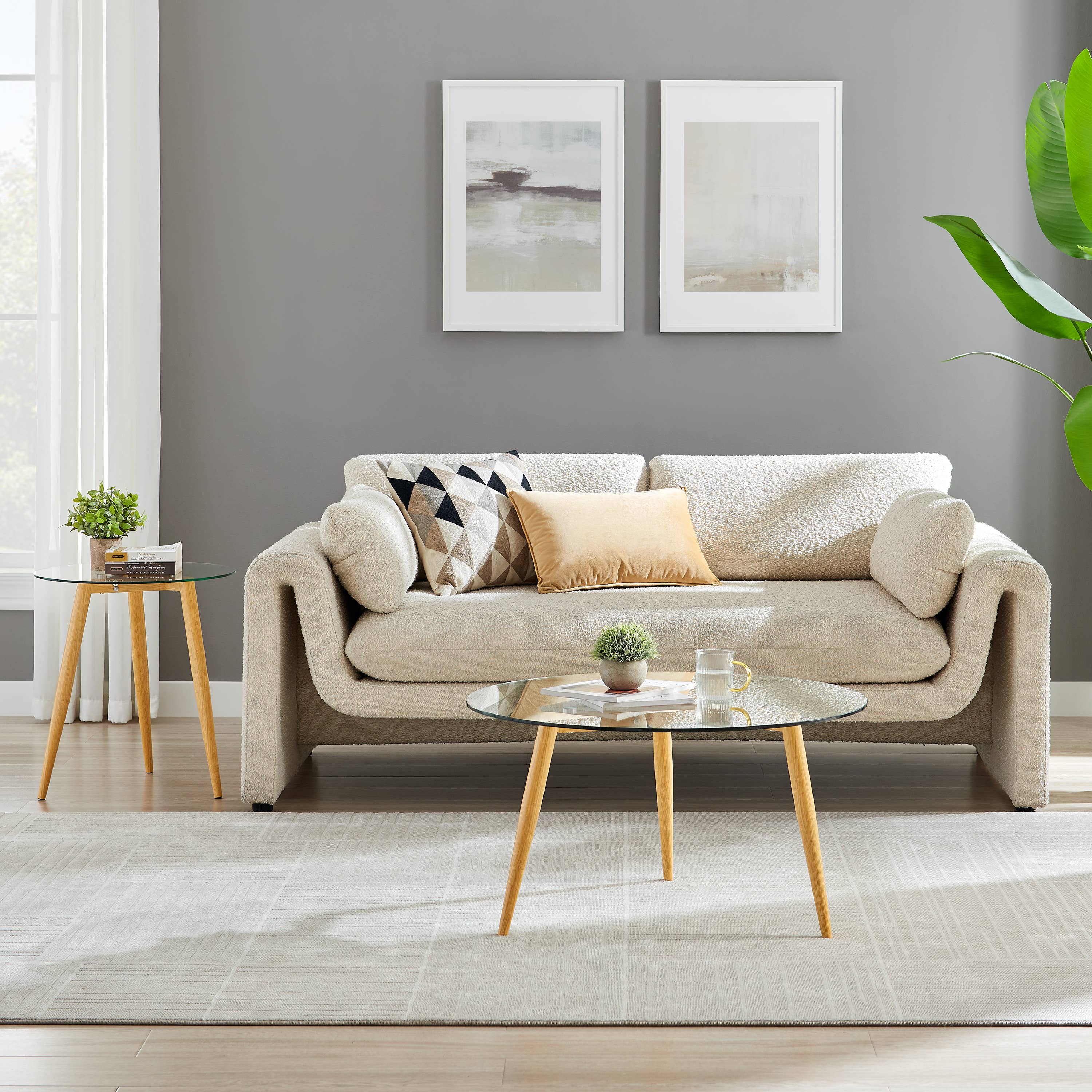 Danya B – wholesale Soffbord – Van Beuren glas kaffe- och sidobordsset med avsmalnande ben3