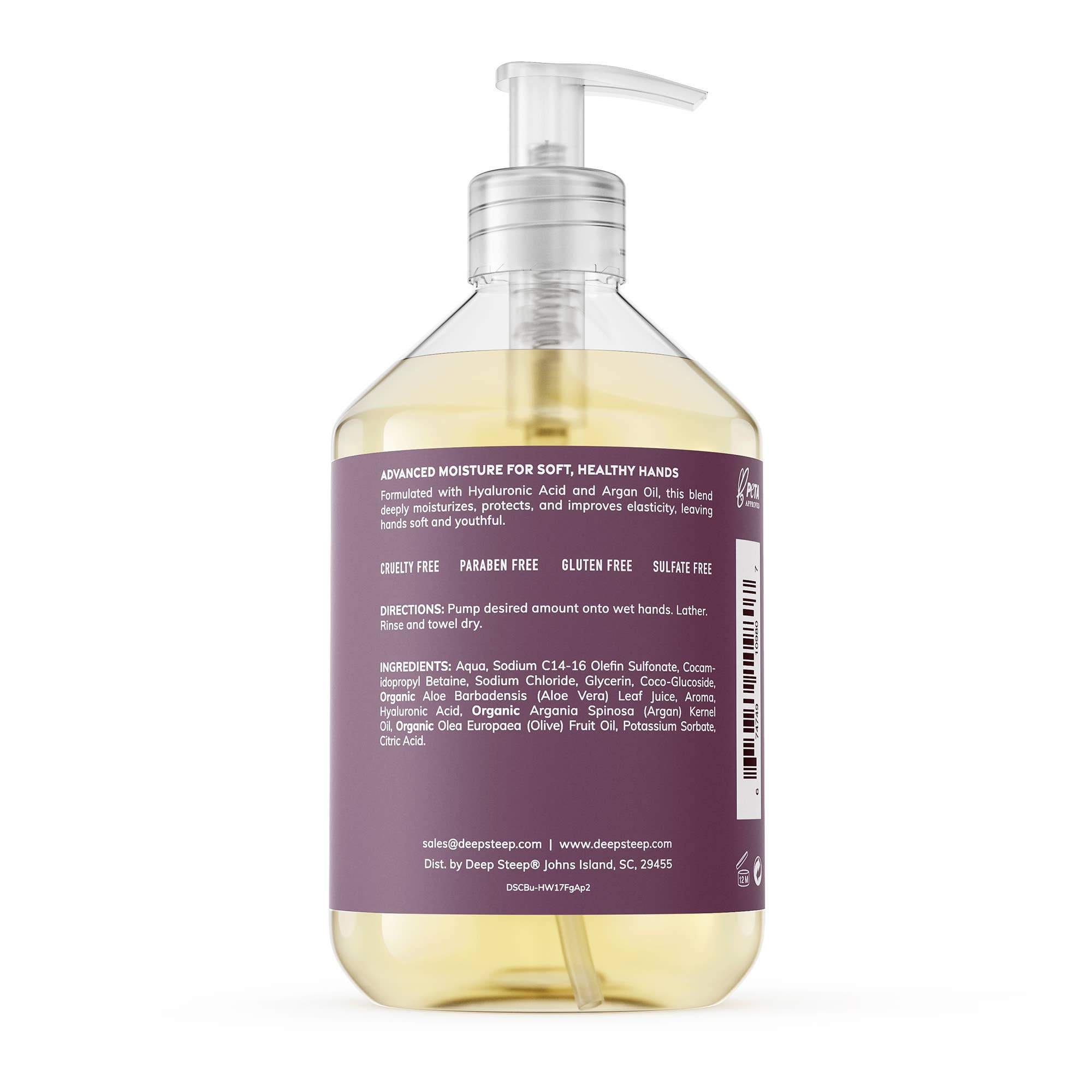 Deep Steep Clean Beauty - Wholesale Hand Soap/Wash - Argan Oil Liquid Hand Wash - Fig Apricot 17.6oz1