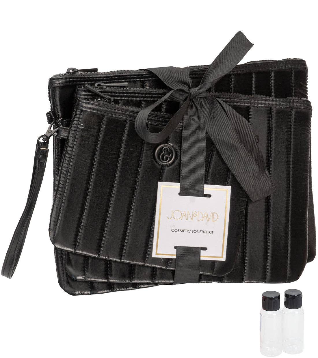 Magid – wholesale Toiletry bag – women's – Joan & David 3 Piece Tubular Quilted Toiletry Wristlet Pouches1