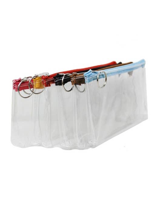 CLEAR Flat Pouch Color Zipper Baggy for wholesale by Cap Zone