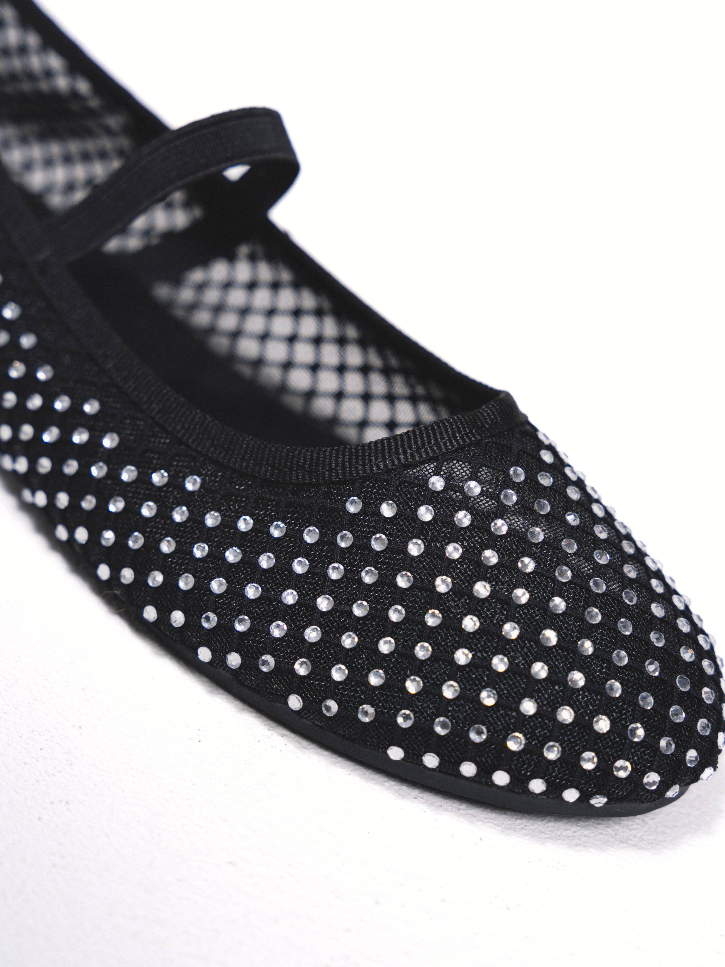 Svart Glittriga ballerinaskor med diamantdekoration för wholesale på Faire3