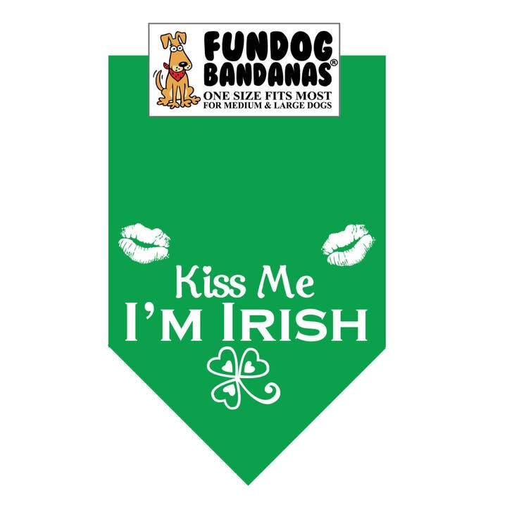 Confezione da 5 all'ingrosso - Kiss Me! Bandana I'm IRISH per la vendita all'ingrosso da parte di FunDog Bandanas