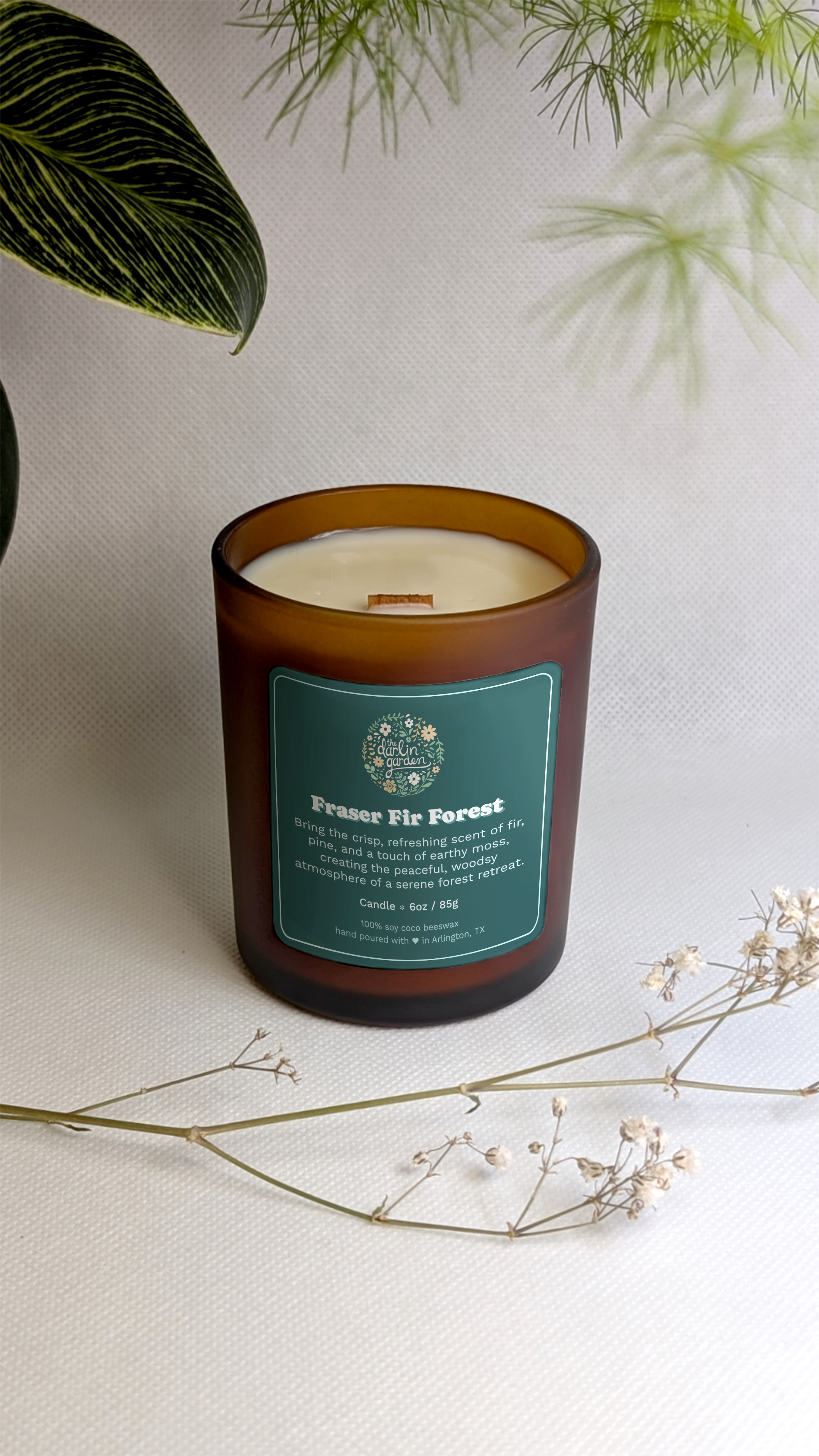 The Darlin' Garden - Wholesale Jar/Filled Candle - Fraser Fir Forest Wood Wick Candle2