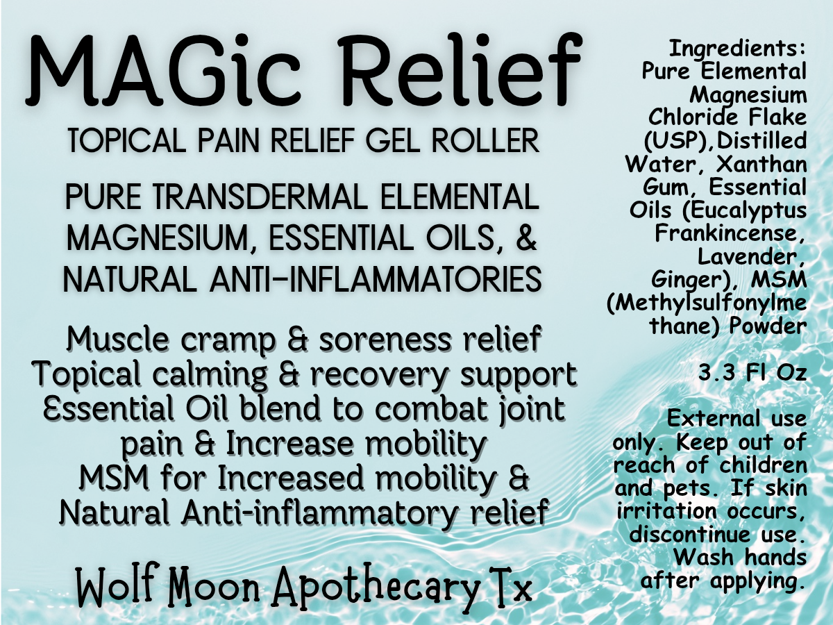 Wolf Moon Apothecary Tx - Wholesale Pain Relief Spray/Cream - MAGic Relief Magnesium+ MSM | Natural Pain Relief Gel6