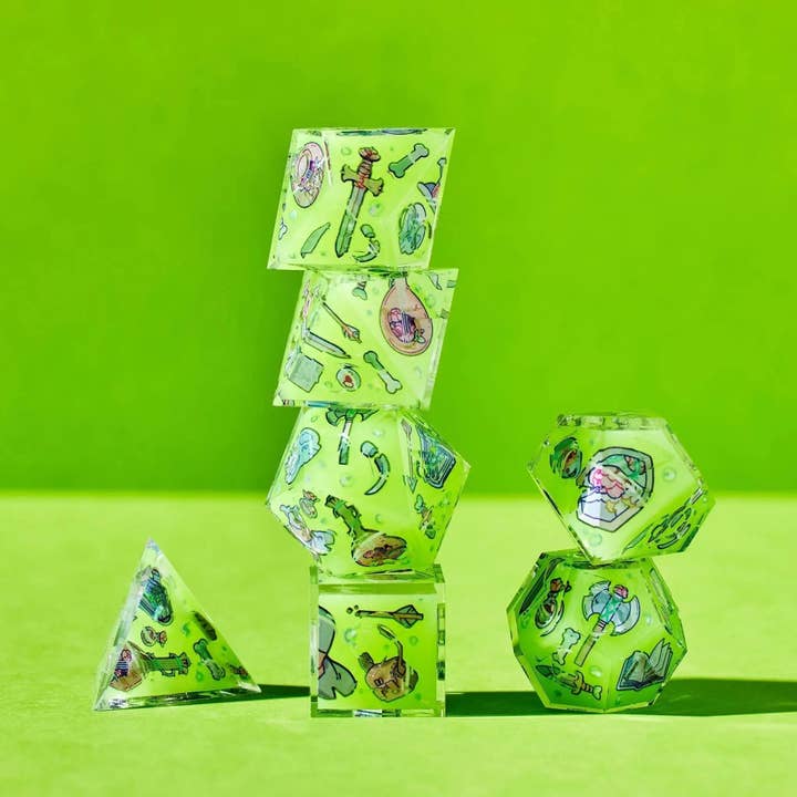 Dispel Dice - Wholesale Dice - Death By Ooze 7-Piece Iconic Dice Set