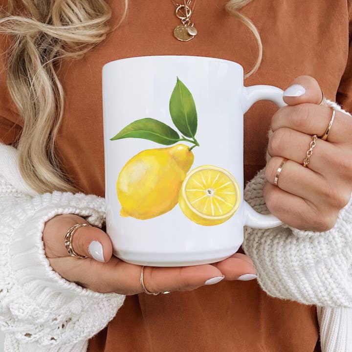 MerikaArt - Wholesale Coffee Mug - Refreshing Lemon Mug with Citrus Art3