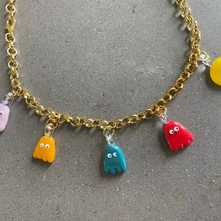 Jukju Glass - Wholesale Halskettinghanger - PacMan Charm halsketting en armband