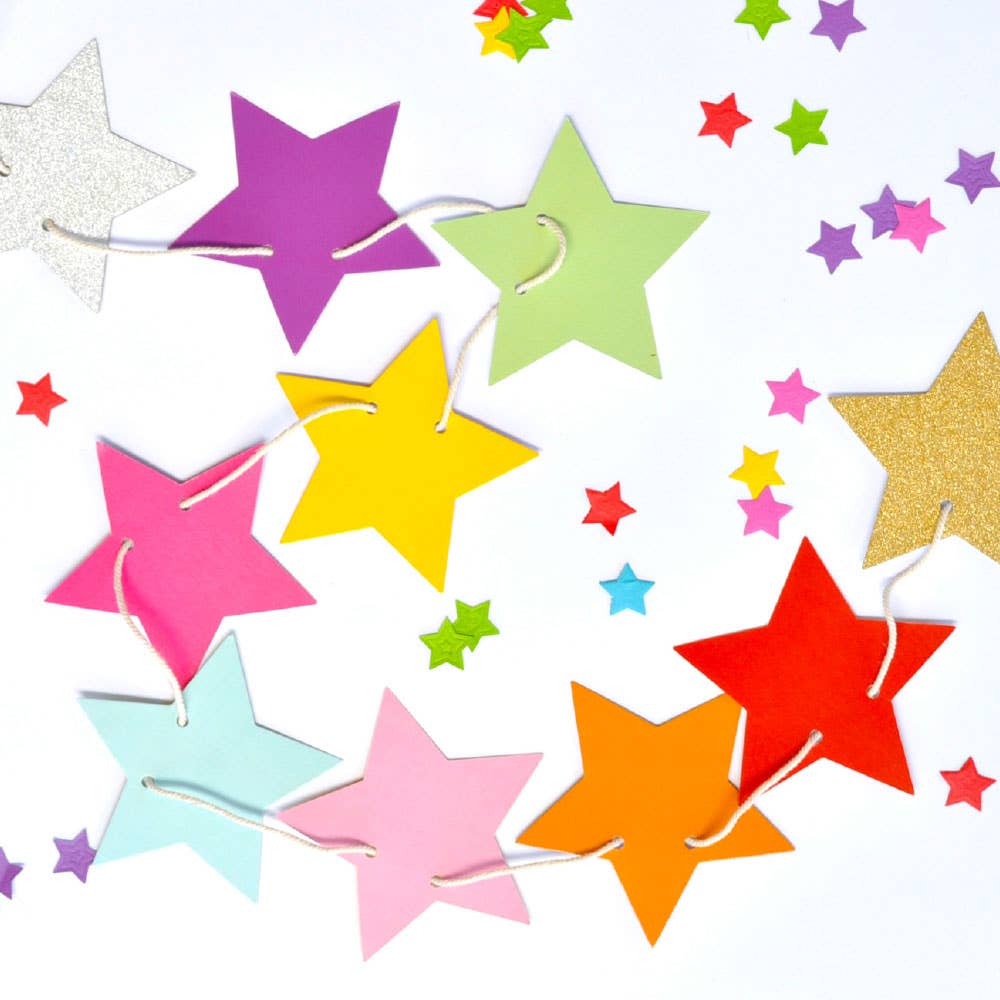 Illume Partyware – wholesale Bunting/Krans – Regnbåge stjärna vändbar krans1