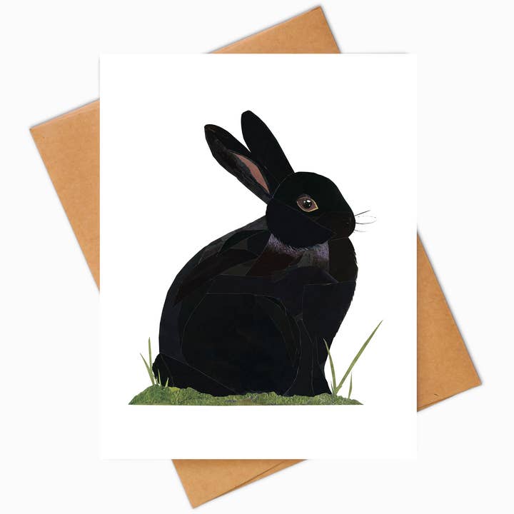 Black Bunny lykønskningskort for engroshandel hos Angela Doak