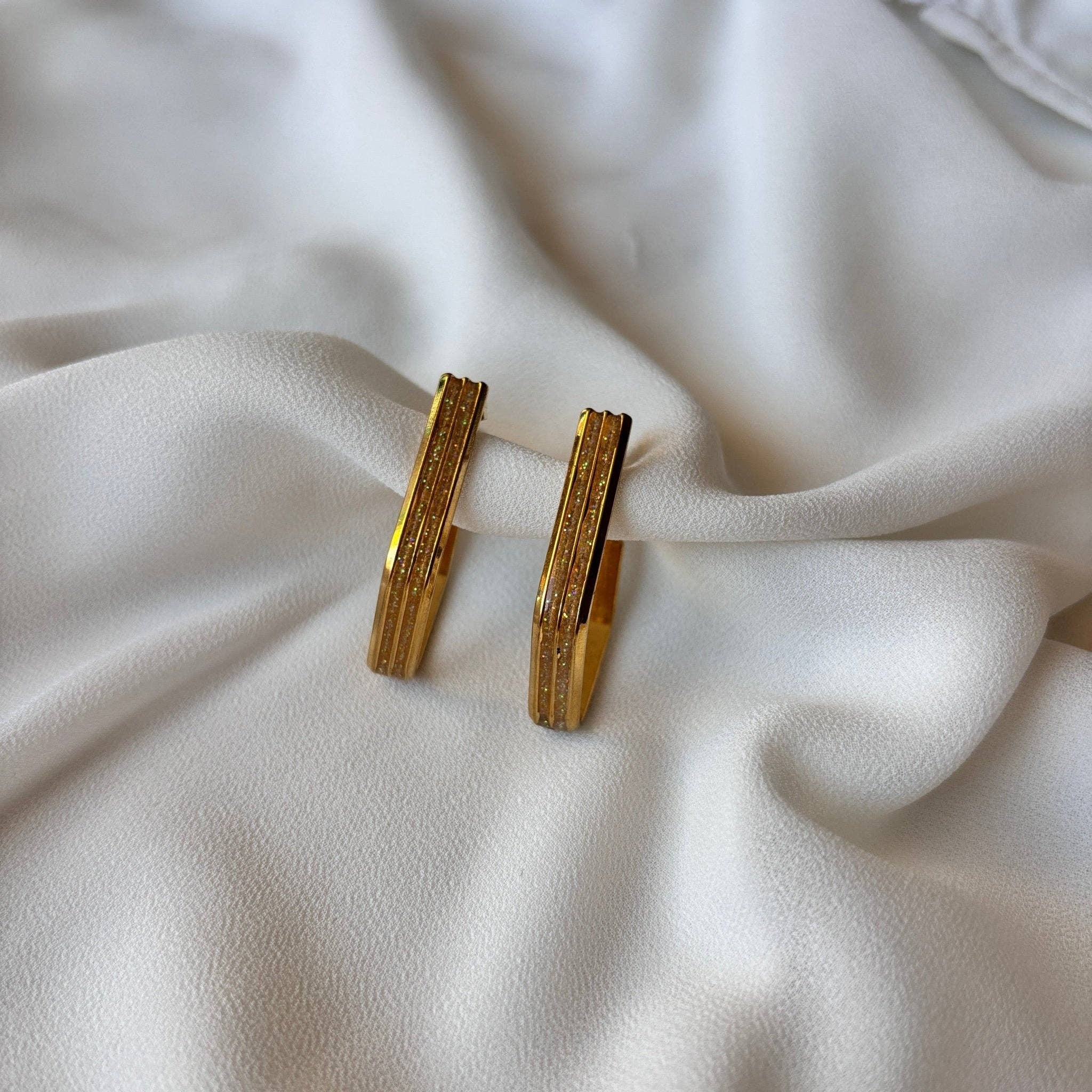 DUESTELLE ITALIA - Vente Créoles - NISSA - Boucles d'oreilles géométriques en acier plaqué or6