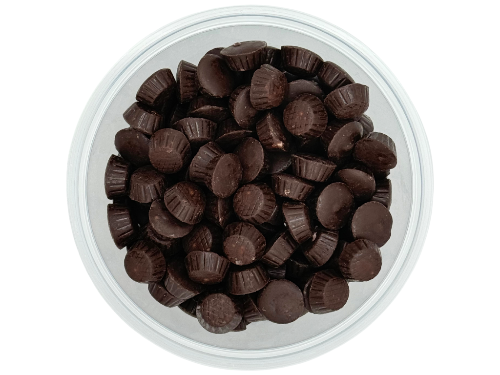 Martin's Country Store LLC – wholesale Chocolate-covered sweets – DARK CHOCOLATE MINI RASPBERRY CUPS 10.oz2