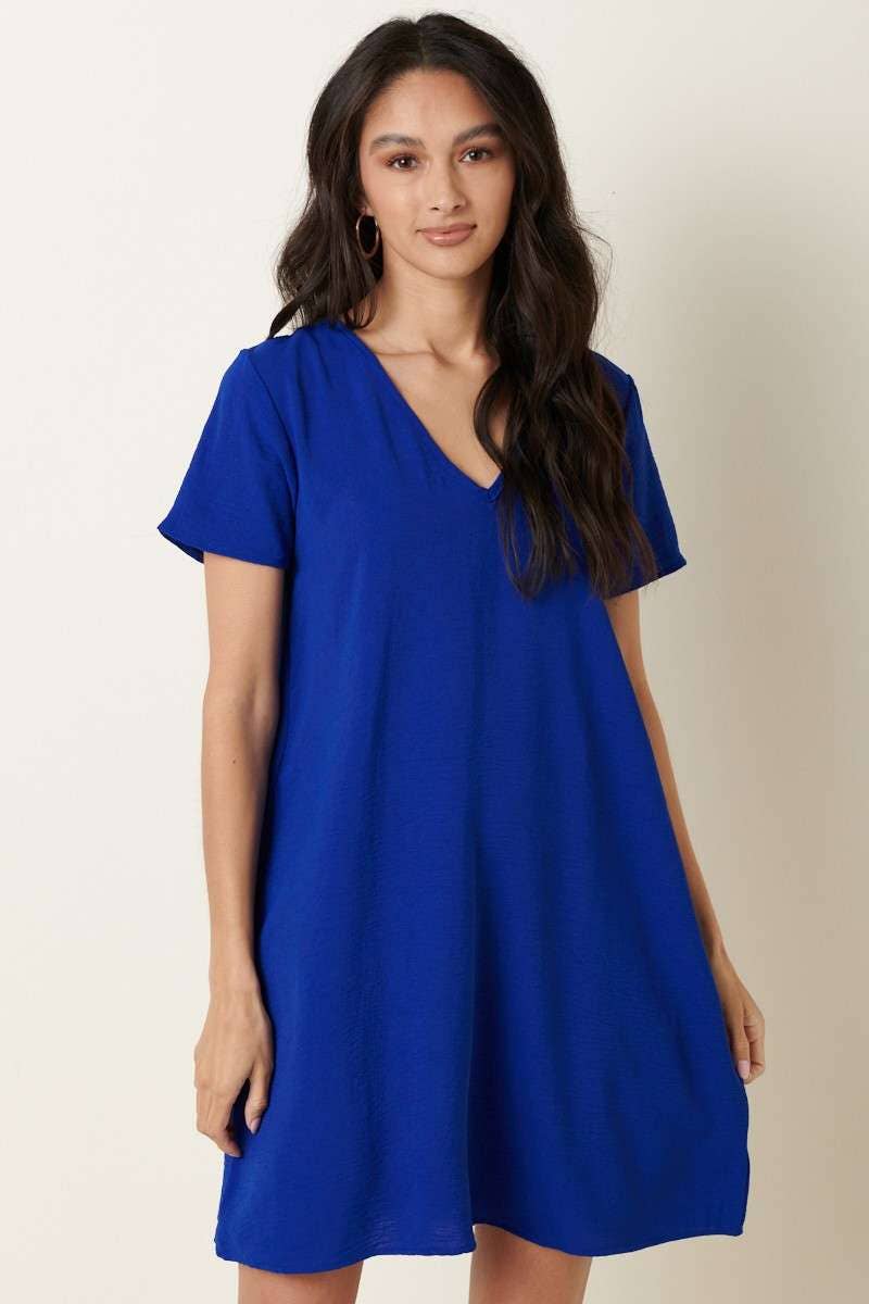 mittoshop - Wholesale Jurk - Dames - AIRFLOW SHIFTJURK MET V-HALS EN KORTE MOUWEN25