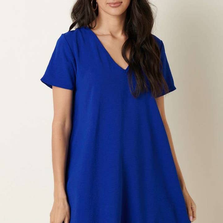 mittoshop - Wholesale Jurk - Dames - AIRFLOW SHIFTJURK MET V-HALS EN KORTE MOUWEN25