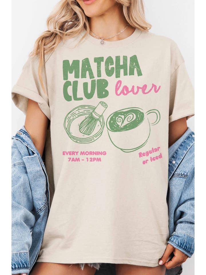GOOD DAY STREET - Venta al por mayor Camiseta serigrafiada - Mujer - Camiseta Club Matcha Oversized1