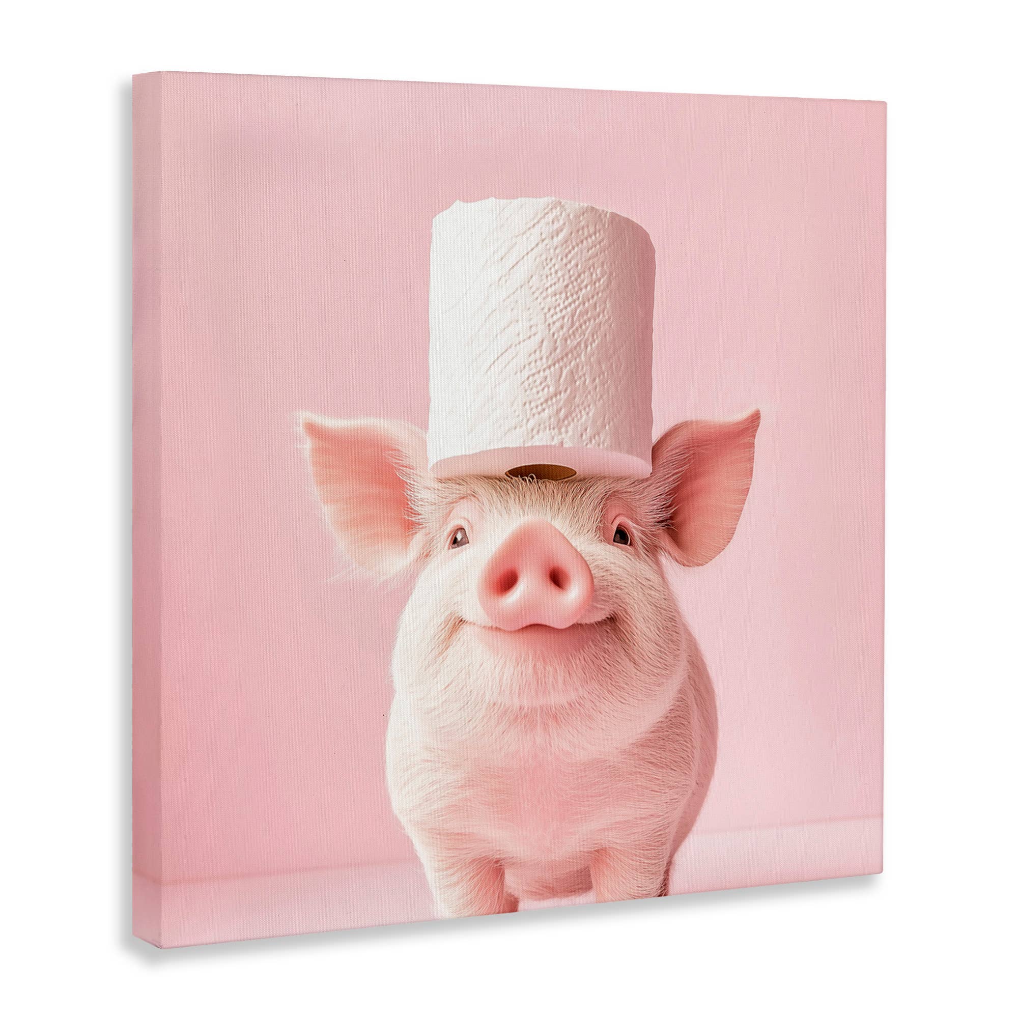 Stupell Industries - Wholesale Wall Sign - Silly Piggy Pink Toilet Paper - Unframed Wall Art10