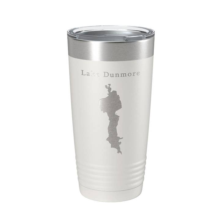 CarveBright - Wholesale Insulated Mug/Tumbler - Lake Dunmore Map Tumbler Travel Mug Insulated Laser Engraved Coffee Cup Vermont 20 oz