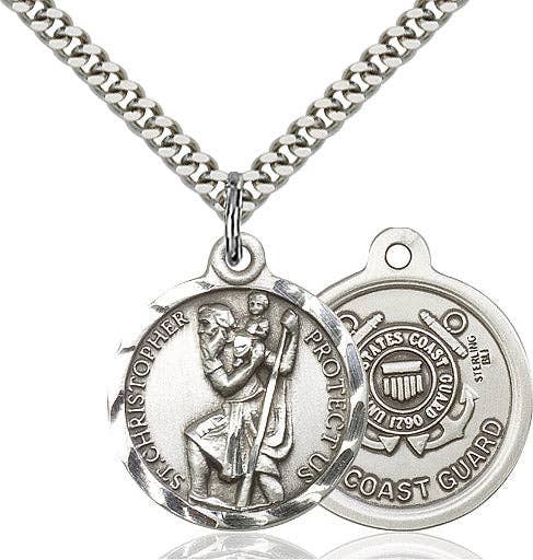 Tony’s Jewelry - Wholesale Pendant/Charm Necklace - Saint Christopher Coast Guard Pendant