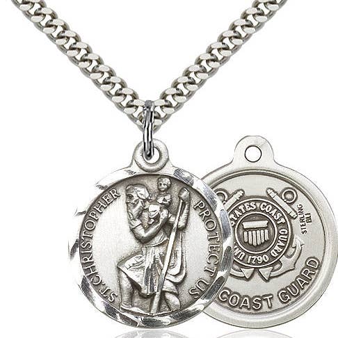 Tony’s Jewelry - Wholesale Pendant/Charm Necklace - Saint Christopher Coast Guard Pendant0