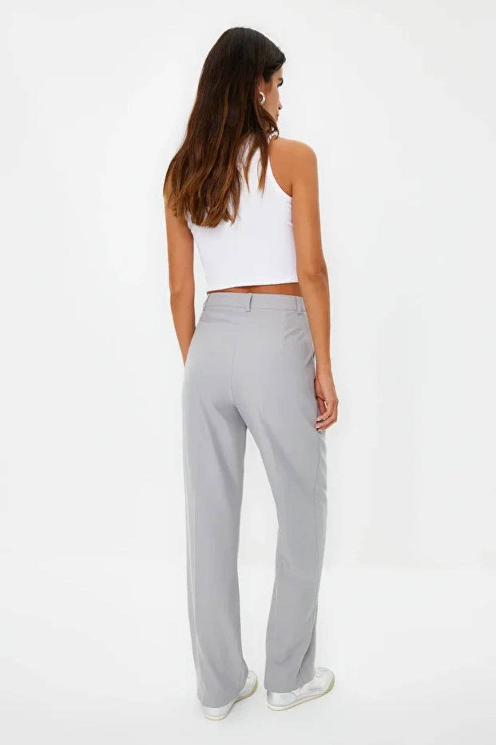 Hoxton Gal - Wholesale Broek - Dames - Recht gesneden geplooide geweven broek11
