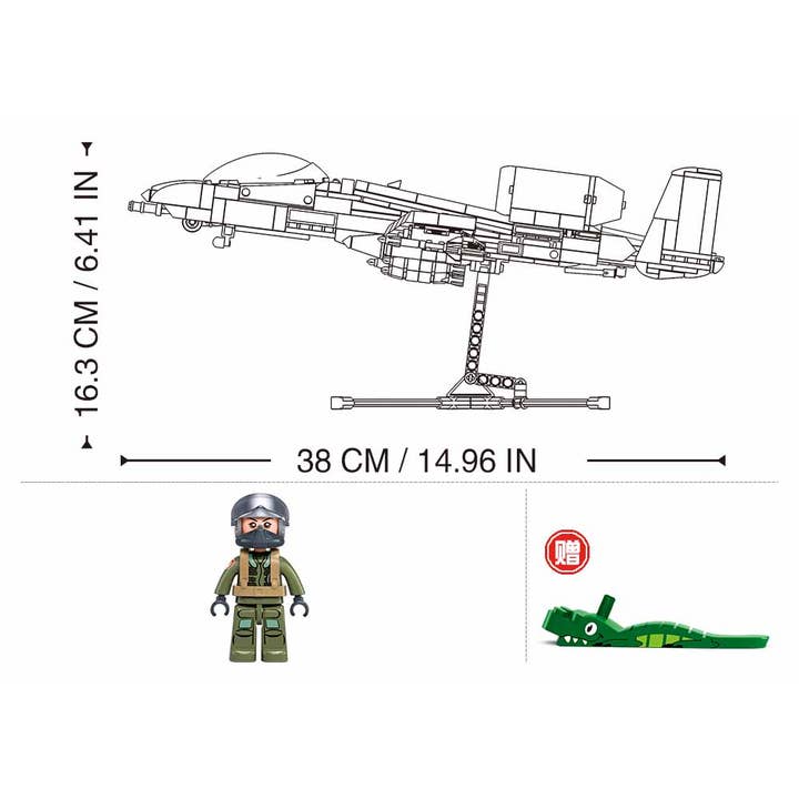 Sluban North America - Wholesale Building Set - Kids - Sluban A-10 Warthog Fighter Jet Building block set - B13621