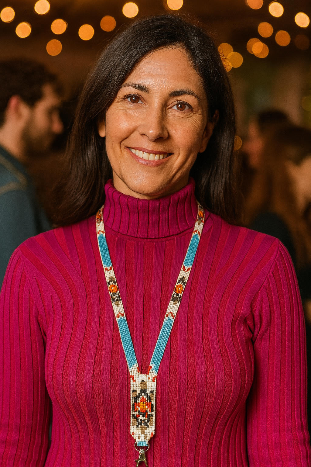 BEADS CORNER - Vendita all'ingrosso Cordino - Donna - Porta badge con cordino fatto a mano con perline a forma di tartaruga e perline blu.6