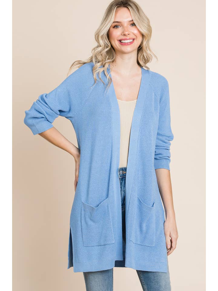 Emerald Collection - Wholesale Cardigan - Women's - 9203-PL Plus Size High-Quality Solid Viscose Knit Cardigan