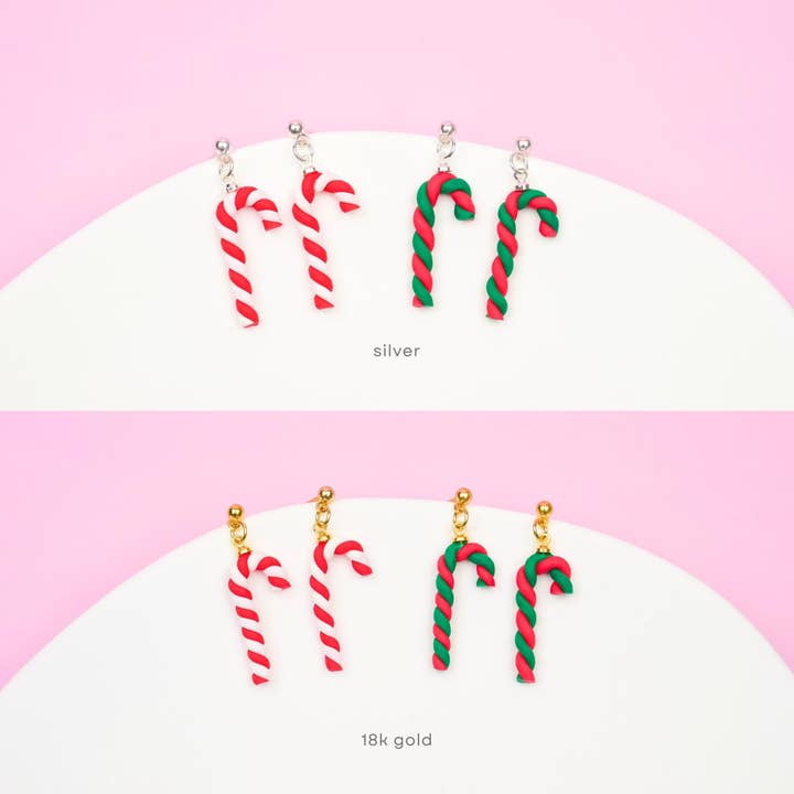 Mini Story Co - Wholesale Dangle Earrings - Christmas Candy Cane Dangle Earrings13