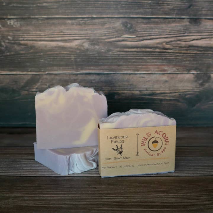 Lavender Fields Soap with Goat Milk for wholesale by Wild Acorn Artisan Soaps LLC