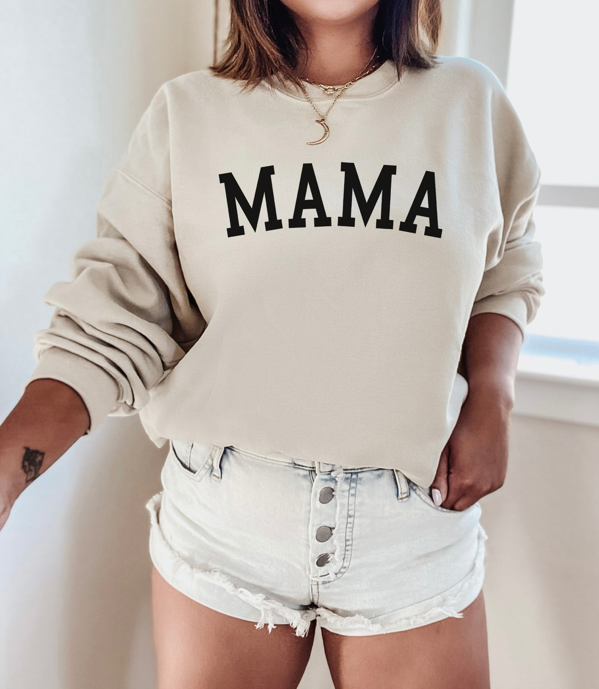 G & J Avenue - Wholesale Graphic Sweatshirt - Women's - MAMA Graphic Sweatshirt | Preppy Mom Crewneck Sweatshirt6