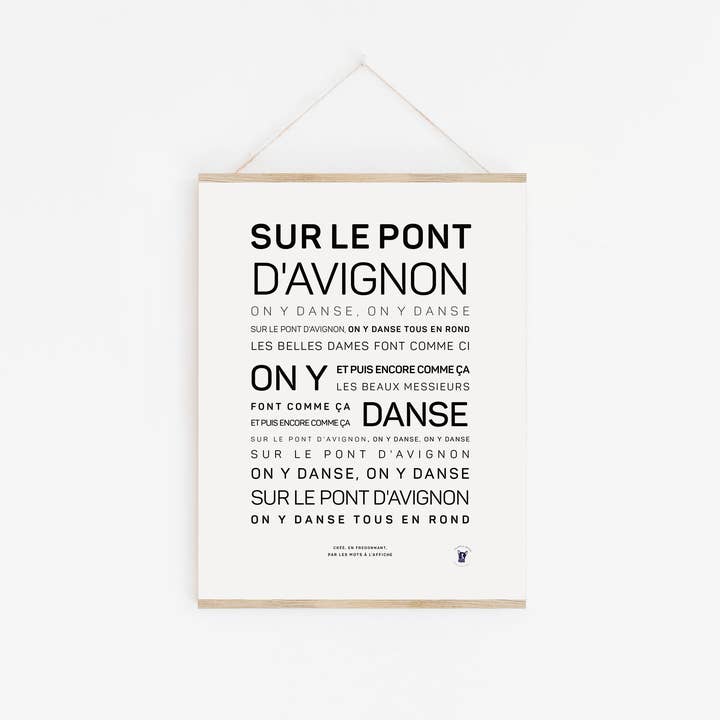 LES MOTS A L'AFFICHE - Wholesale Poster - On the bridge in Avignon poster