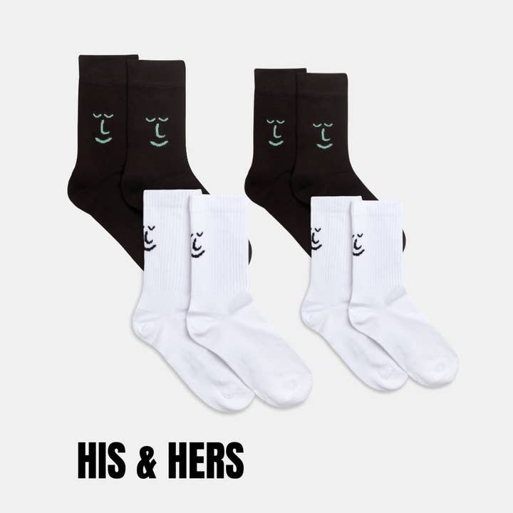 His & Her FootHugs Cosy Eco Socks Set for wholesale by Leiho
