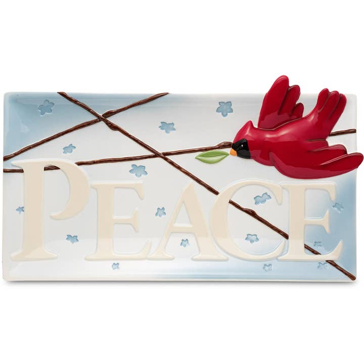 Peace - 15" x 8" Cardinal Platter for wholesale by Pavilion