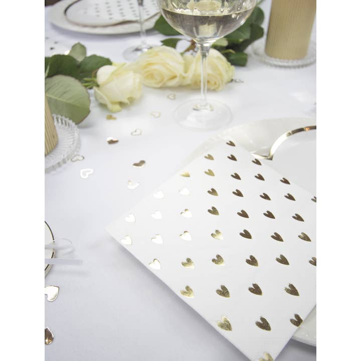 Tim&Puce Factory - Wholesale Disposable Napkin - GOLDEN HEART NAPKINS X 163