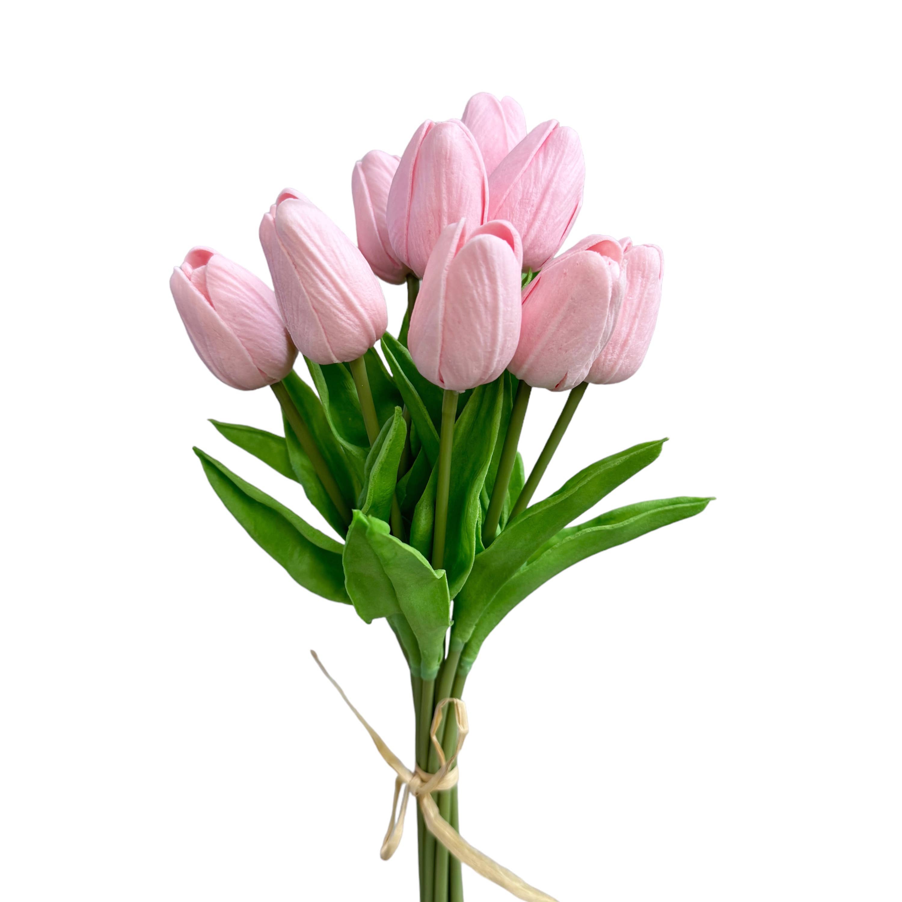 Sun Decorer - Wholesale Artificial Flowers - Artificial Real Touch Tulip Stems (Bunch of 10)15