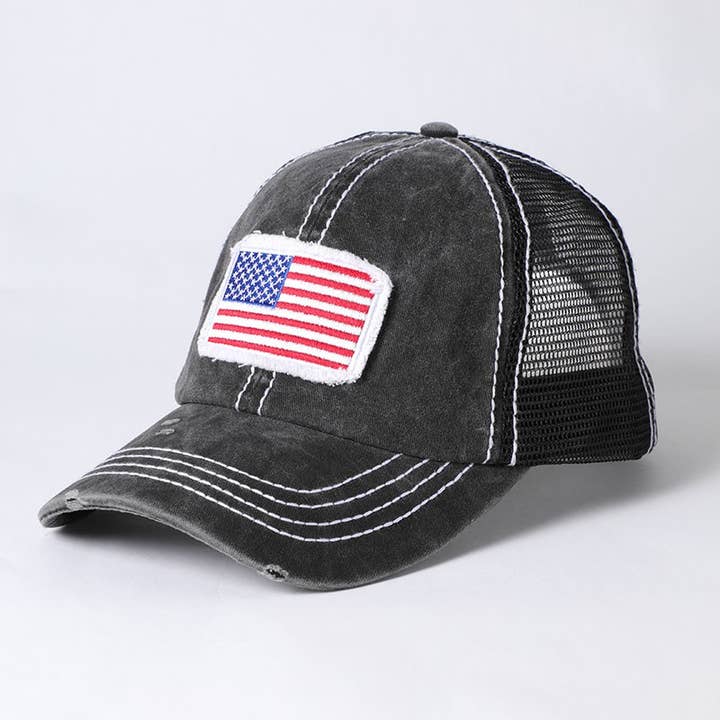 Fashion City - Wholesale Trucker Hat - Unisex - America USA Flag Mesh Snapback Baseball Cap6